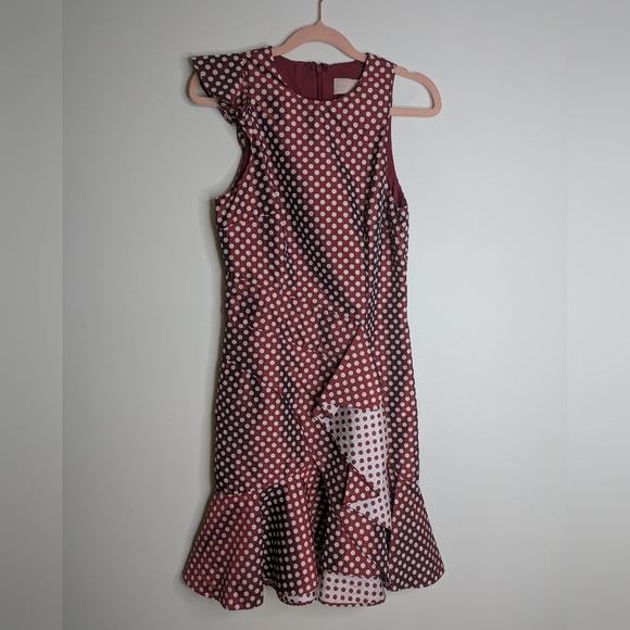 Keepsake Polka Dot Ruffled Asymmetrical Mini Dress Size XS - Picture 8 of 15